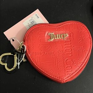 Juicy Couture Red Heart Pouch with Gold Charm
